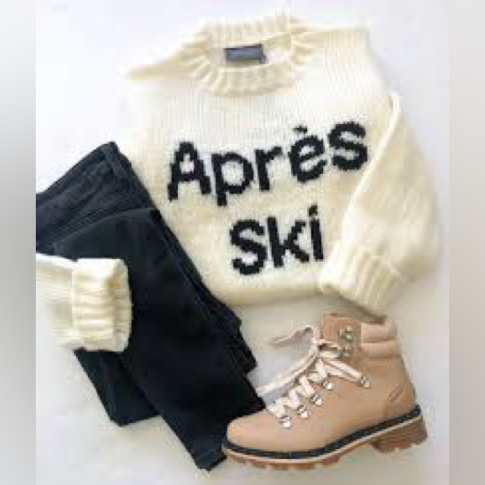 NWT Wooden Ships Après Ski Crew Neck knit Sweater n Cream/Black Sz M/L - Picture 7 of 16